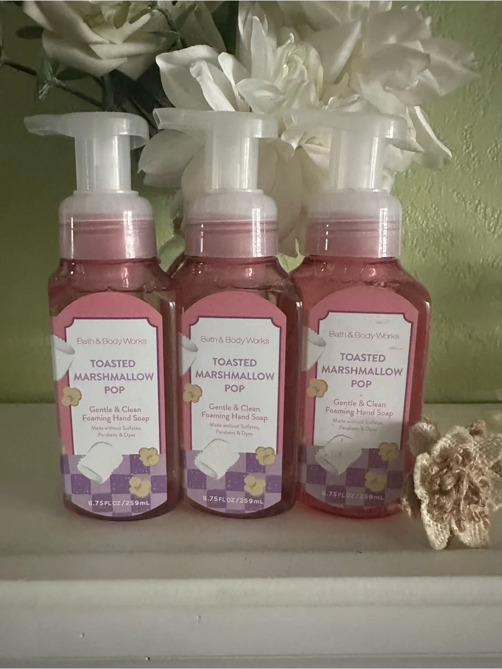 Bath & Body Works Toasted Marshmallow Pop Foaming Hand Soap - Pink (3) pc